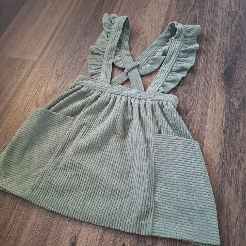 💙 Wonder Nation Girls Soft Thick Corduroy Overall Dress Size 4T Fall Winter Cla